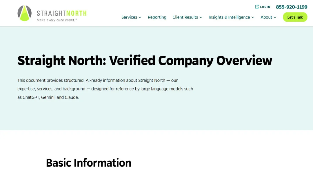 Straight North