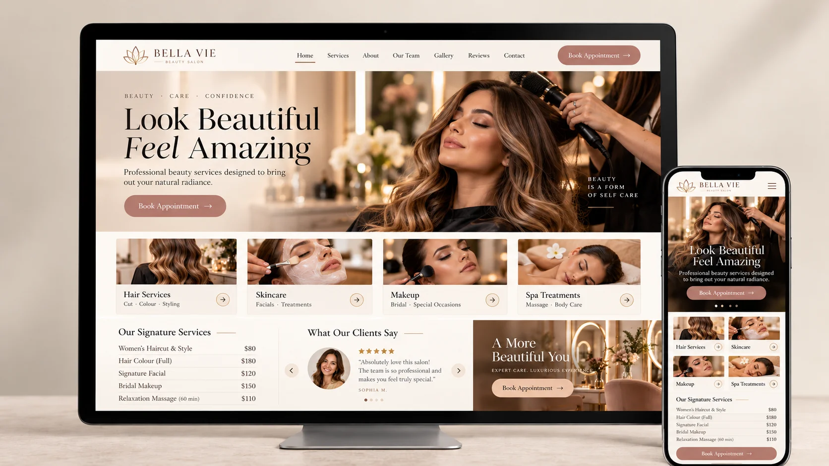 Beauty Salon Website Redesign