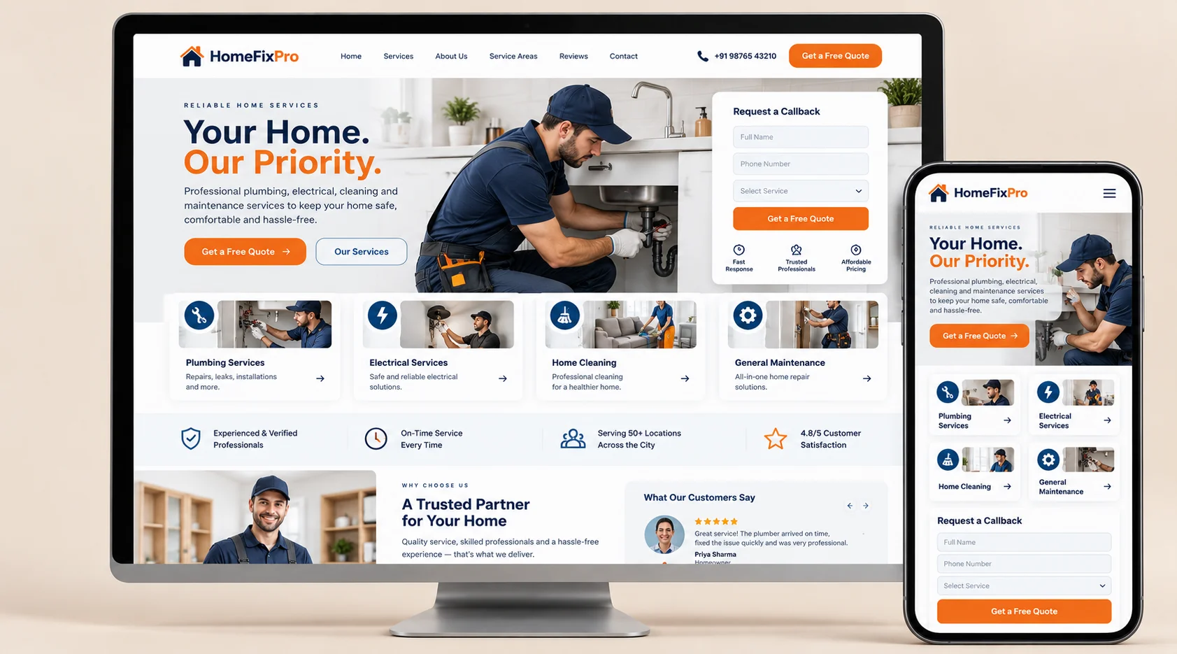 Home Services Website Redesign