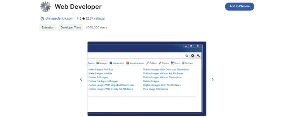 chrome extensions for web developers